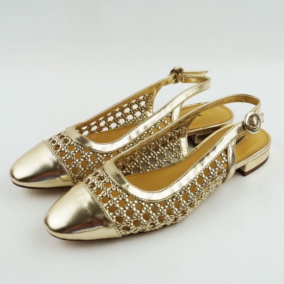 New JCREW Woven Slingback Flats in Light Gold Metallic $128 BZ218 - Picture 4 of 6